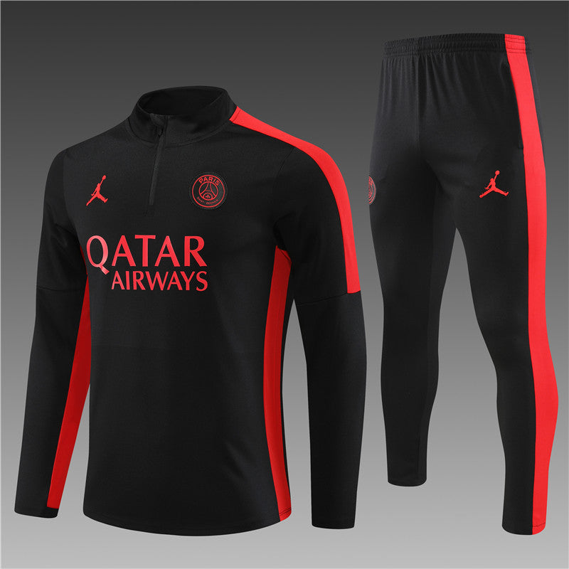 PSG Tracksuit Black Red Kids