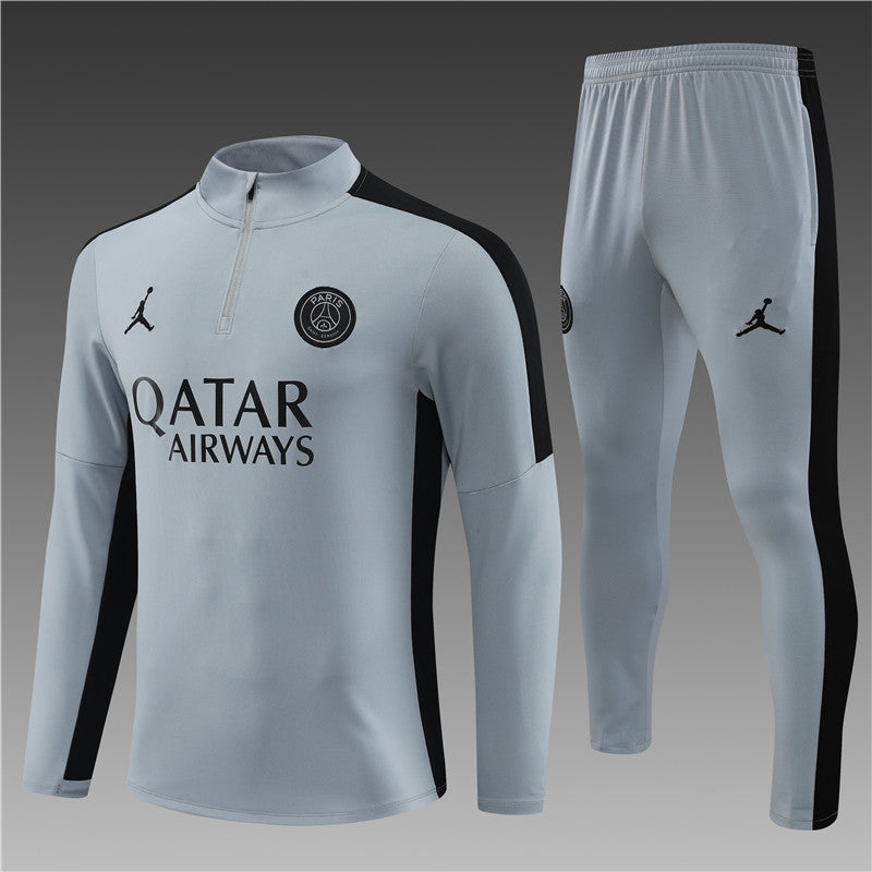 PSG Tracksuit Grey Black The Kit Yard