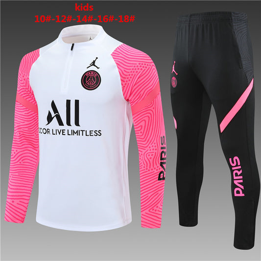 PSG Tracksuit - White & Pink 21/22 (Kids)