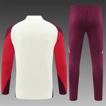 Bayern Munich Tracksuit - Cream/Maroon