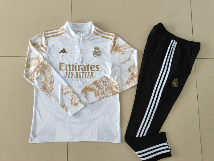 Real Madrid Tracksuit - White/Gold