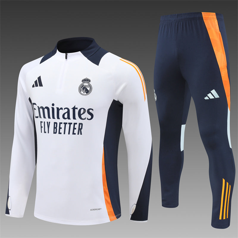 Real Madrid Tracksuit - White/Orange