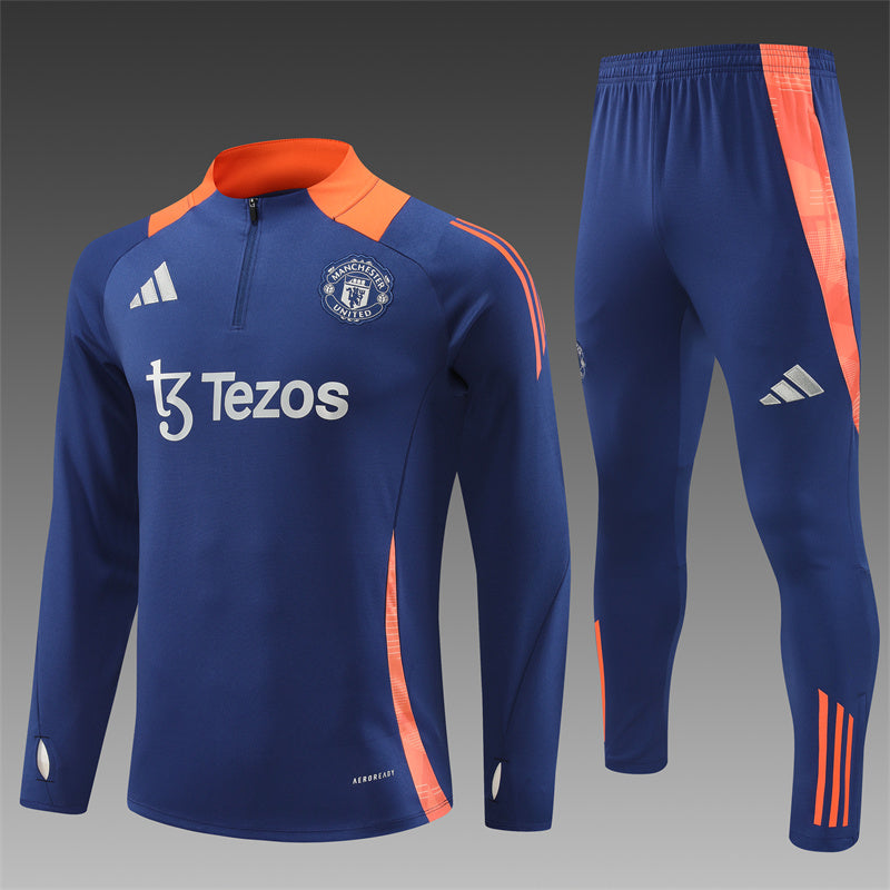 Manchester Utd Tracksuit - Navy/Orange