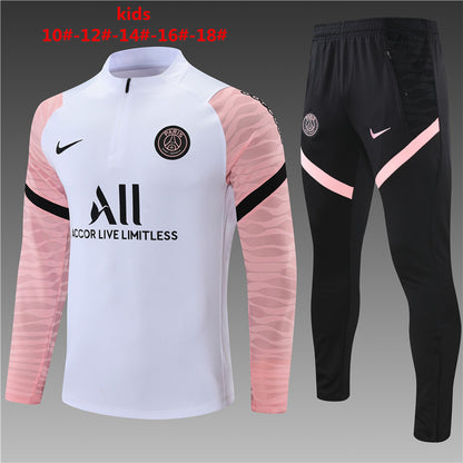 PSG Tracksuit - White & Pink (Kids)